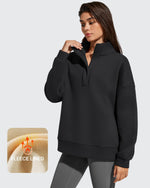 G4Free - Flurrylux Fleece Lined Half Zip Oversized Sweatshirts -GF25F758AA-S-GF25F758AB-M-GF25F758AC-L-GF25F758AD-XL-GF25F758AE-XXL