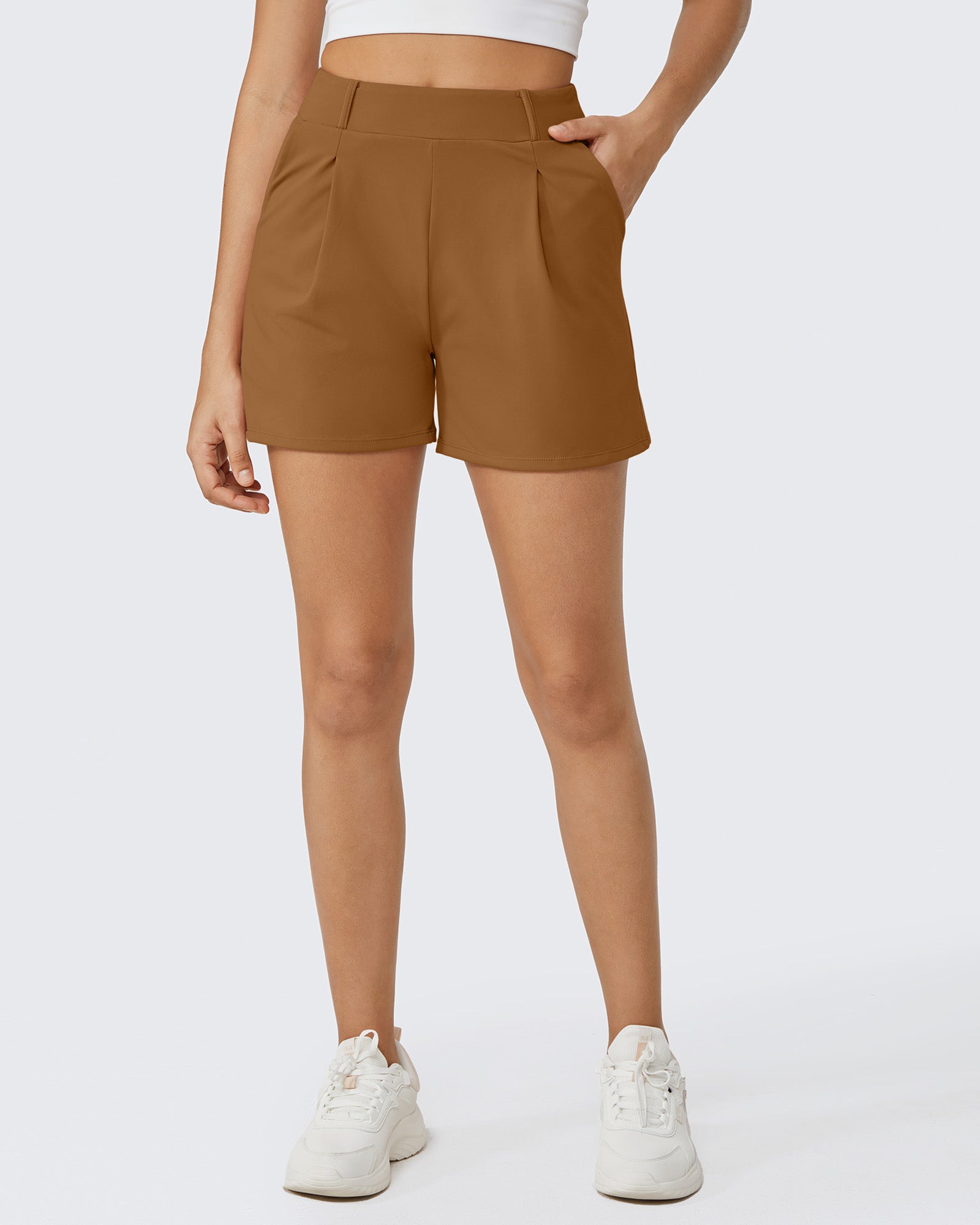 G4Free Activewear High-Waisted Casual Suit Shorts 