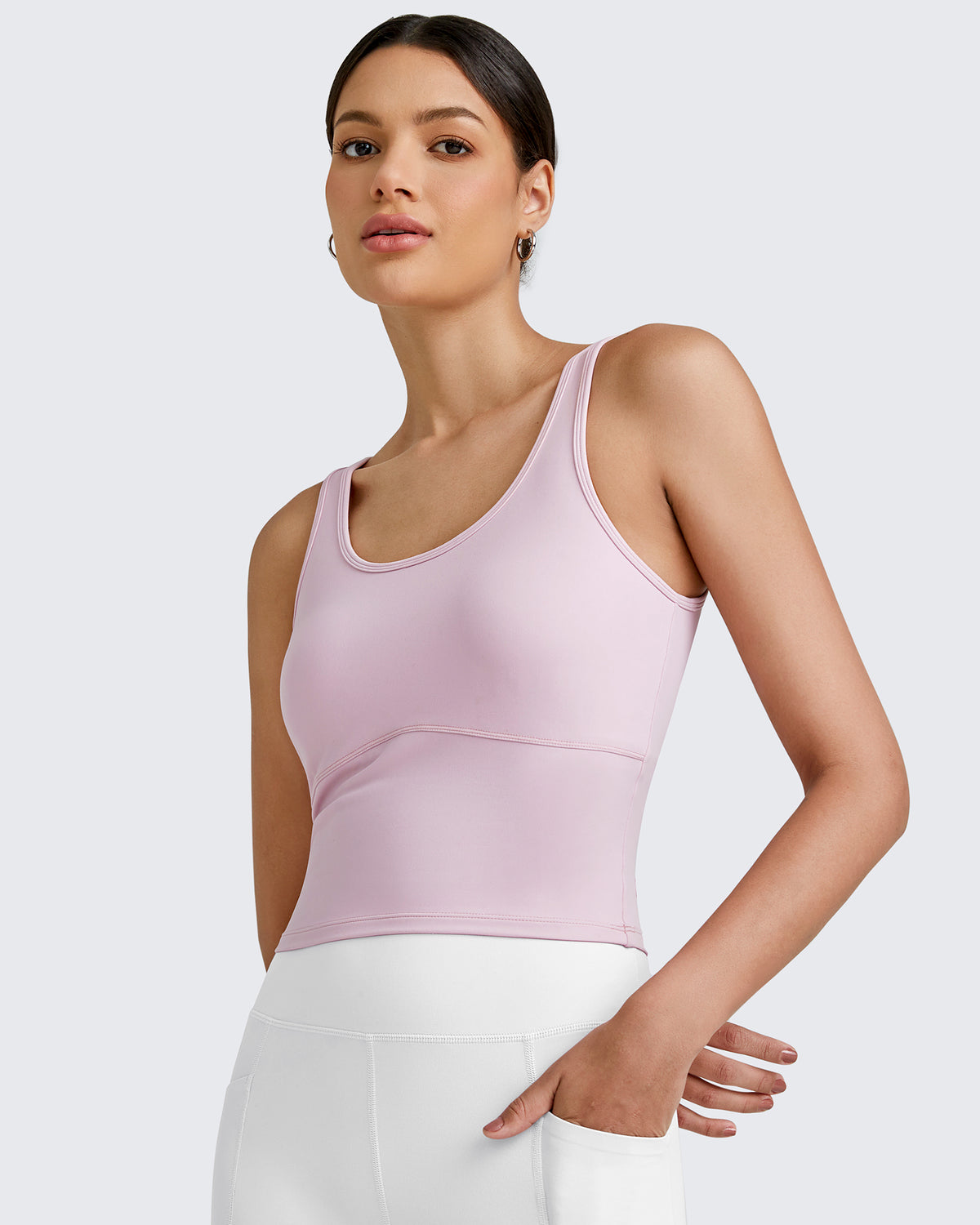 G4Free Activewear BareFeel Built in Bra Workout Tank Tops 