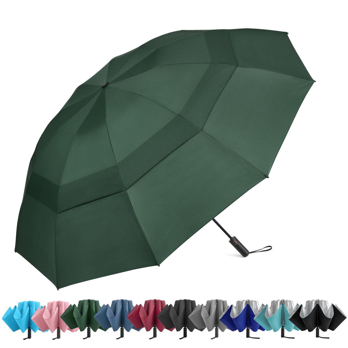G4Free G4Free 42/46/54/62 Inch 10 Ribs Windproof for Rain Double Canopy Auto Umbrella 