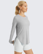 G4Free Activewear Scoop Neck UV Sun Workout Long Sleeve 
