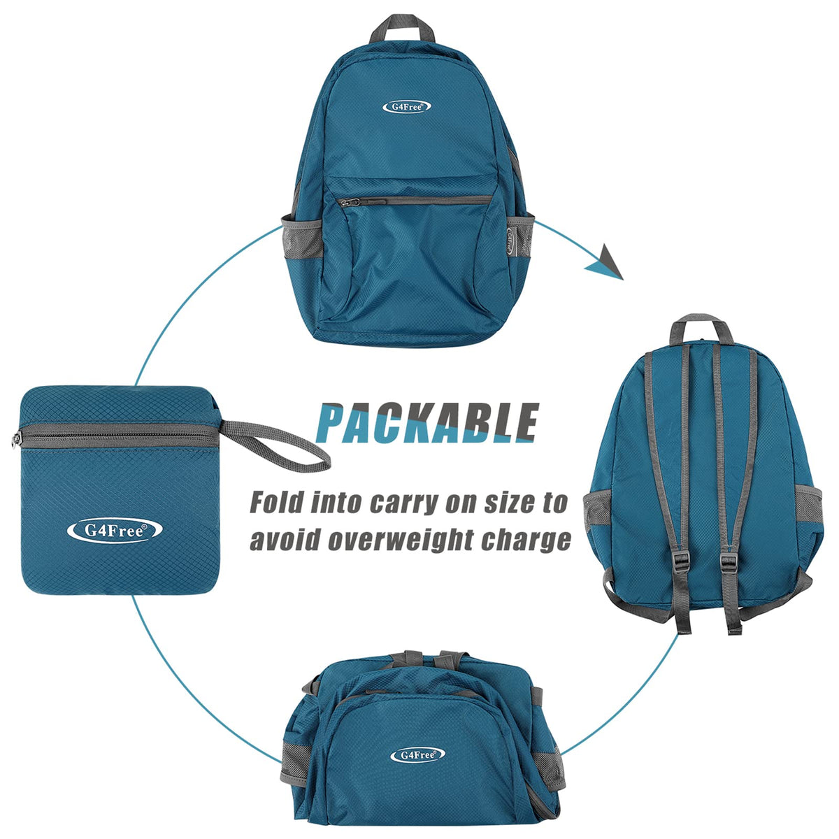 G4Free - 20L Lightweight Packable Backpack -D04V650A-D04V650B-D04V650H-D04V650D-D04V650C