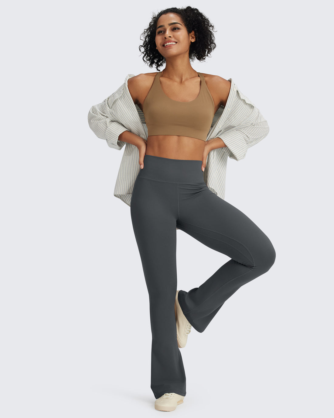 G4Free - BareFeel Casual High-Waisted Mini Flare Pants -GF24A244AA-S