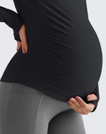 G4Free - BareFeel Crew Neck Ruches Maternity Long Sleeve -GF25BY380CA-S-GF25BY380CB-M-GF25BY380CC-L-GF25BY380CD-XL-GF25BY380CE-XXL
