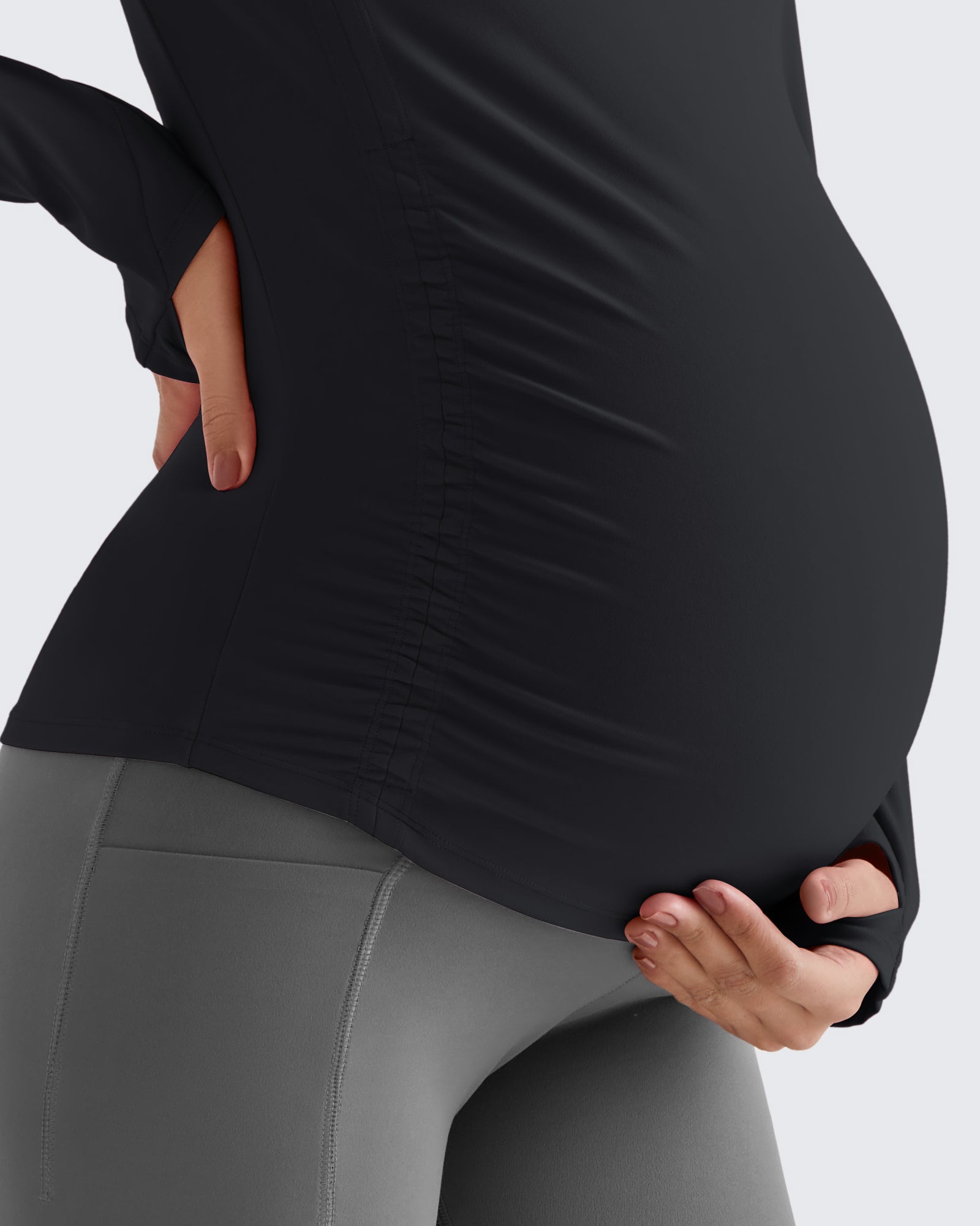 G4Free - BareFeel Crew Neck Ruches Maternity Long Sleeve -GF25BY380CA-S-GF25BY380CB-M-GF25BY380CC-L-GF25BY380CD-XL-GF25BY380CE-XXL