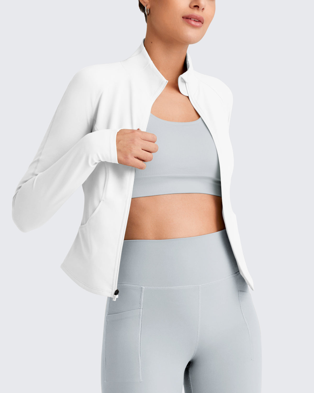 G4Free - BareFeel Cropped Slim Fit Full Zip Workout Jackets -GF25M411AA-S-GF25M411AB-M-GF25M411AC-L-GF25M411AD-XL-GF25M411AE-XXL