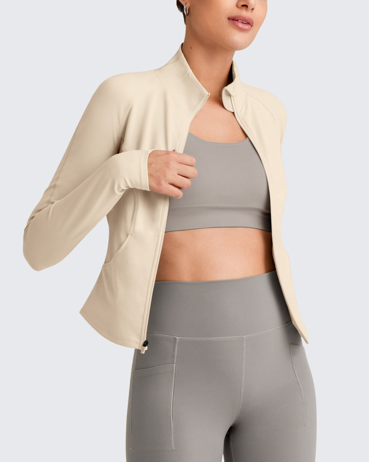 G4Free - BareFeel Cropped Slim Fit Full Zip Workout Jackets -GF25M411AA-S-GF25M411AB-M-GF25M411AC-L-GF25M411AD-XL-GF25M411AE-XXL