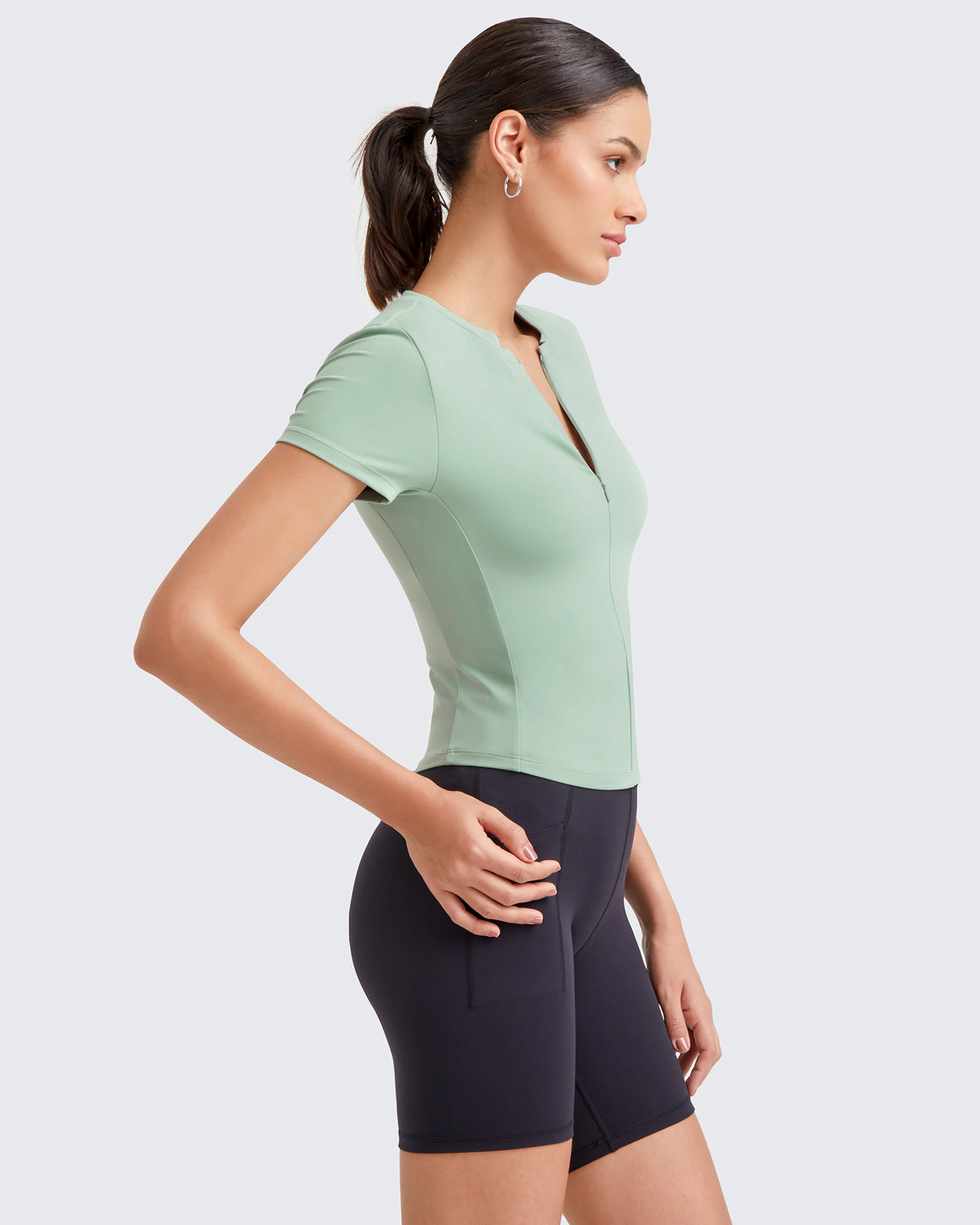 G4Free - BareFeel Half Zip Slim Fit Athletic Shirts -GF25K335DA-S-GF25K335DB-M-GF25K335DC-L-GF25K335DD-XL-GF25K335DF-XS