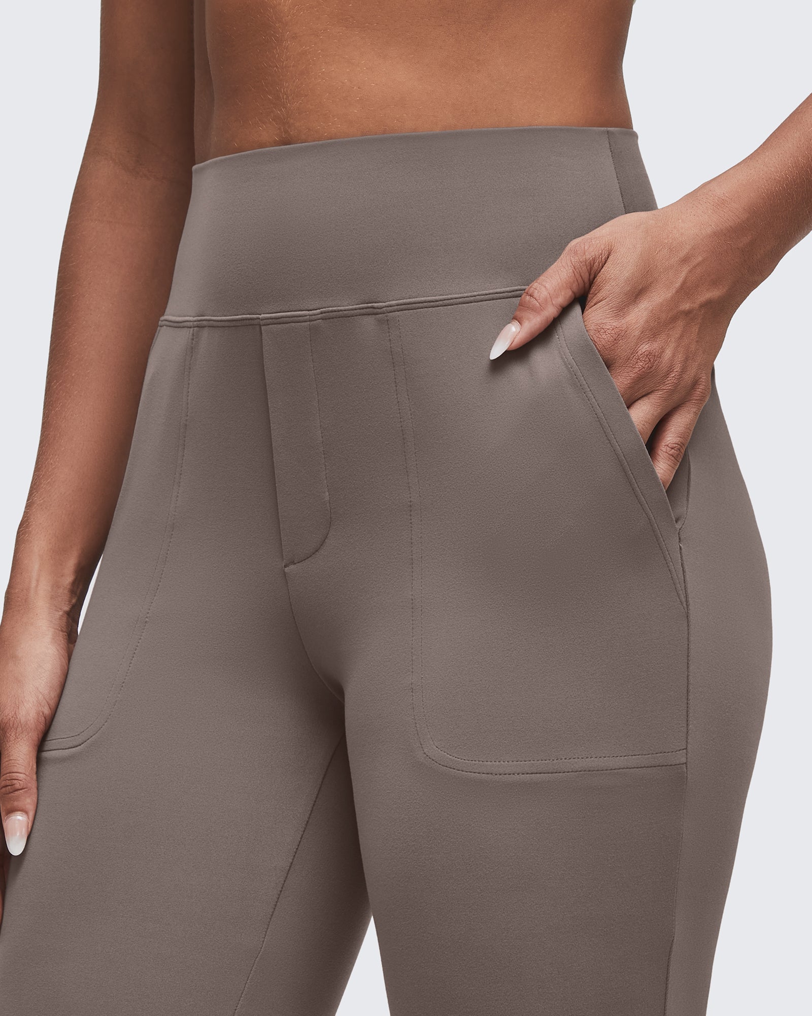 G4Free - BareFeel High Waisted Pockets Flare Dress Pants -GF25A548DF-XS-GF25A549DF-XS-GF25A550DF-XS-GF25A548DA-S-GF25A549DA-S