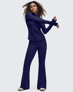 G4Free - BareFeel High Waisted Pockets Flare Dress Pants -GF25A548DF-XS-GF25A549DF-XS-GF25A550DF-XS-GF25A548DA-S-GF25A549DA-S