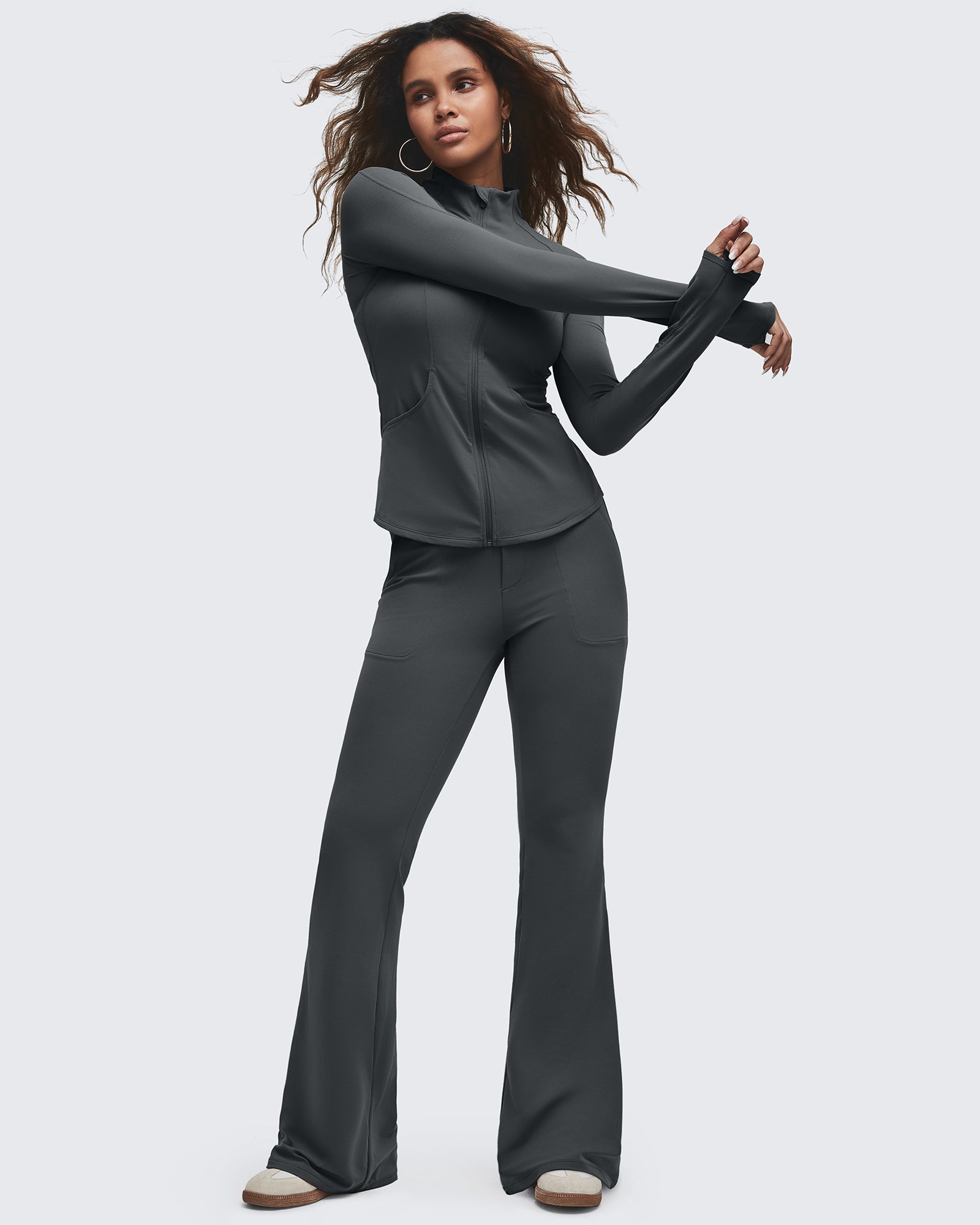 G4Free - BareFeel High Waisted Pockets Flare Dress Pants -GF25A548DF-XS-GF25A549DF-XS-GF25A550DF-XS-GF25A548DA-S-GF25A549DA-S