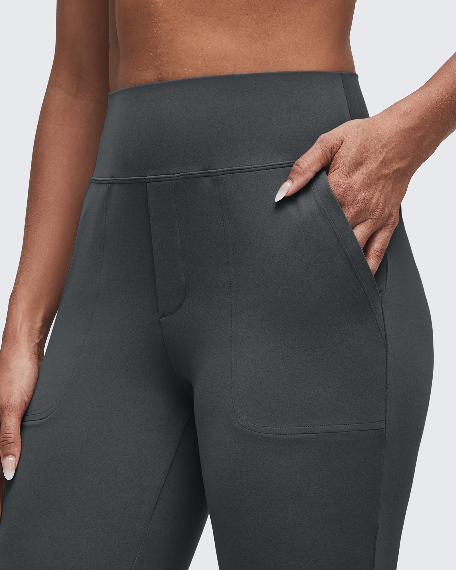 G4Free - BareFeel High Waisted Pockets Flare Dress Pants -GF25A548DF-XS-GF25A549DF-XS-GF25A550DF-XS-GF25A548DA-S-GF25A549DA-S