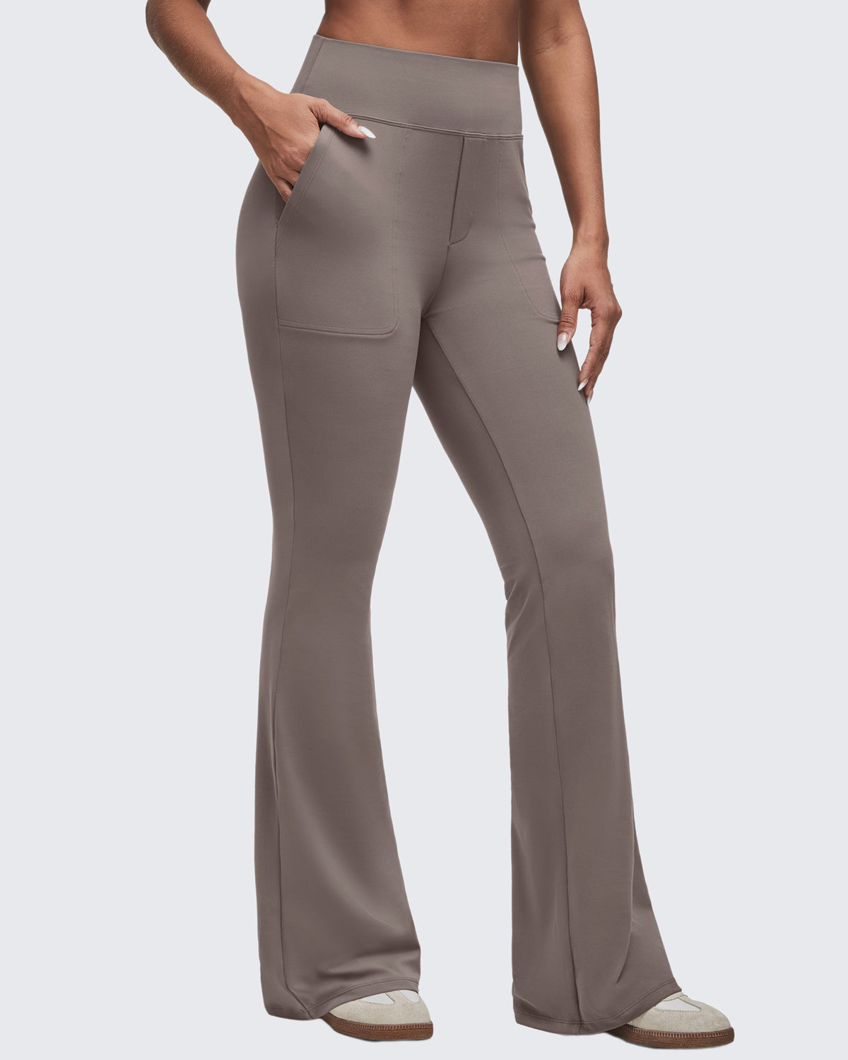 G4Free - BareFeel High Waisted Pockets Flare Dress Pants -GF25A548DF-XS-GF25A549DF-XS-GF25A550DF-XS-GF25A548DA-S-GF25A549DA-S