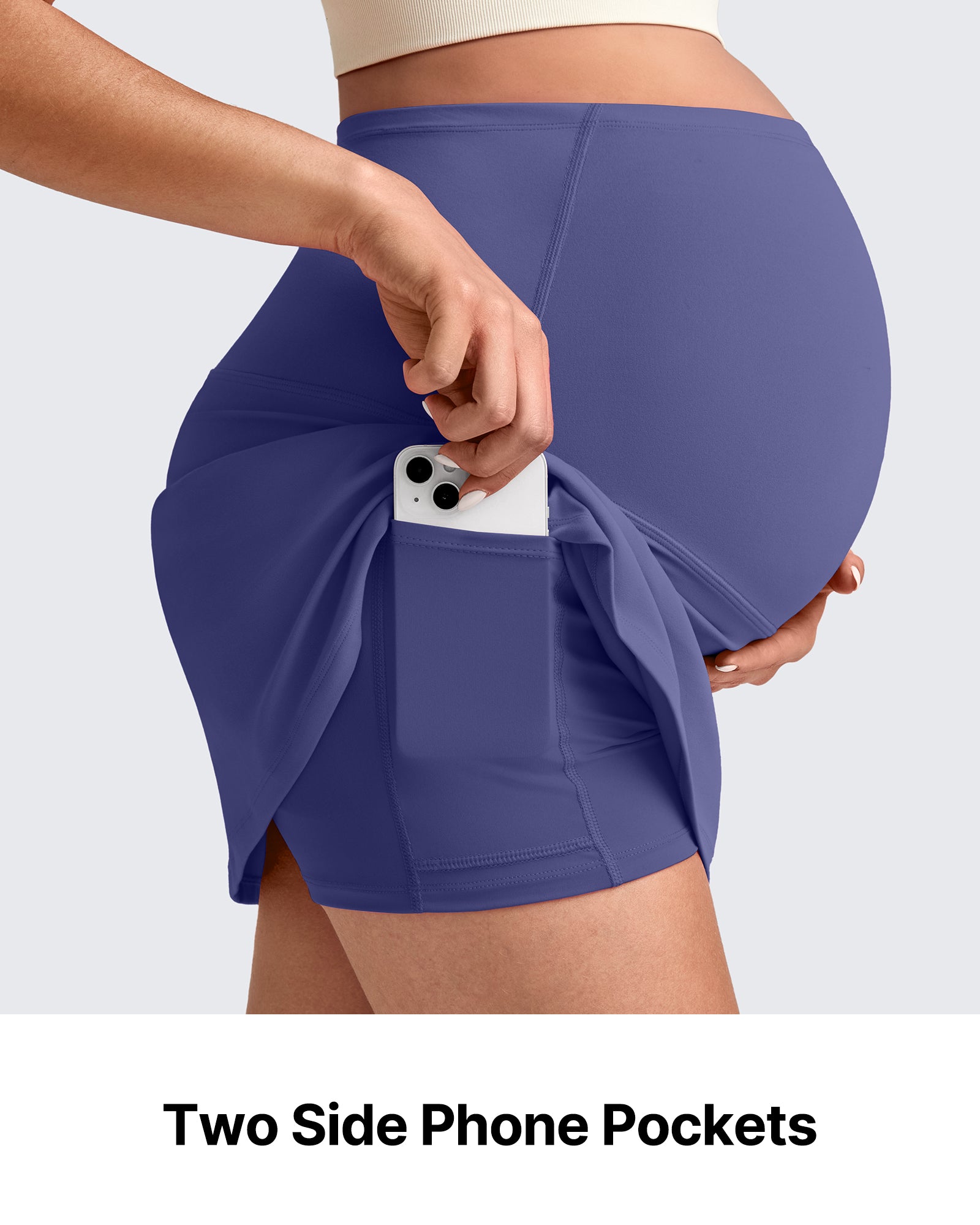 G4Free - BareFeel Inner Shorts Maternity Workout Skirt -GF25HY520AA-S-GF25HY520AB-M-GF25HY520AC-L-GF25HY520AD-XL-GF25HY520AF-XS