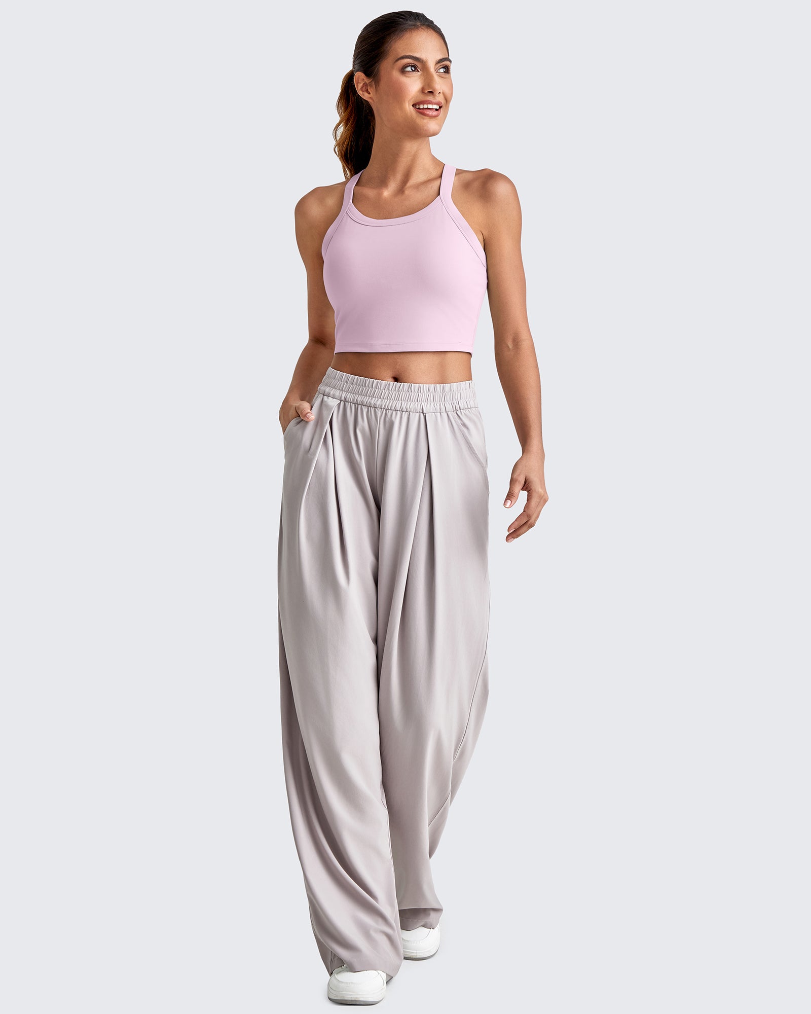 G4Free - BareFeel Racerback Cropped Sports Bra -GF25L448CA-S-GF25L448CB-M-GF25L448CC-L-GF25L448CD-XL-GF25L448CF-XS