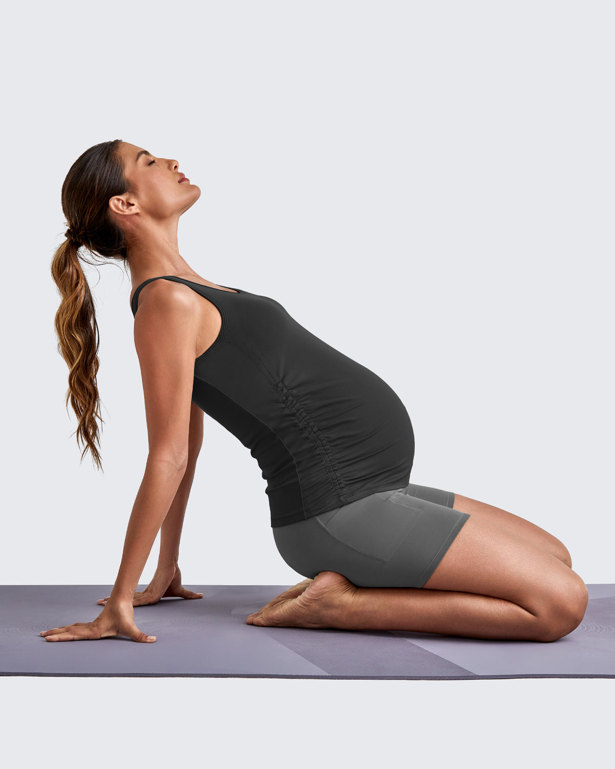 G4Free - BareFeel Ruched Workout Pregnancy Tank -GF25LY405FA-S-GF25LY405FB-M-GF25LY405FC-L-GF25LY405FD-XL-GF25LY405FF-XS