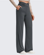 G4Free - BareFeel Side Pleated V Waist Wide Leg Yoga Pants -GF25J596AA-S-GF25J597AA-S-GF25J598AA-S-GF25J596AB-M-GF25J597AB-M