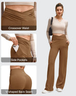 G4Free - BareFeel Side Pleated V Waist Wide Leg Yoga Pants -GF25J596AA-S-GF25J597AA-S-GF25J598AA-S-GF25J596AB-M-GF25J597AB-M