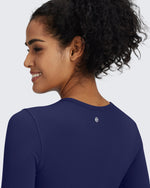 G4Free - BareFeel Slim High Crew Neck Cropped Long Sleeve -GF24B234EA-S-GF24B234EB-M-GF24B234EC-L-GF24B234ED-XL-GF24B234AA-S