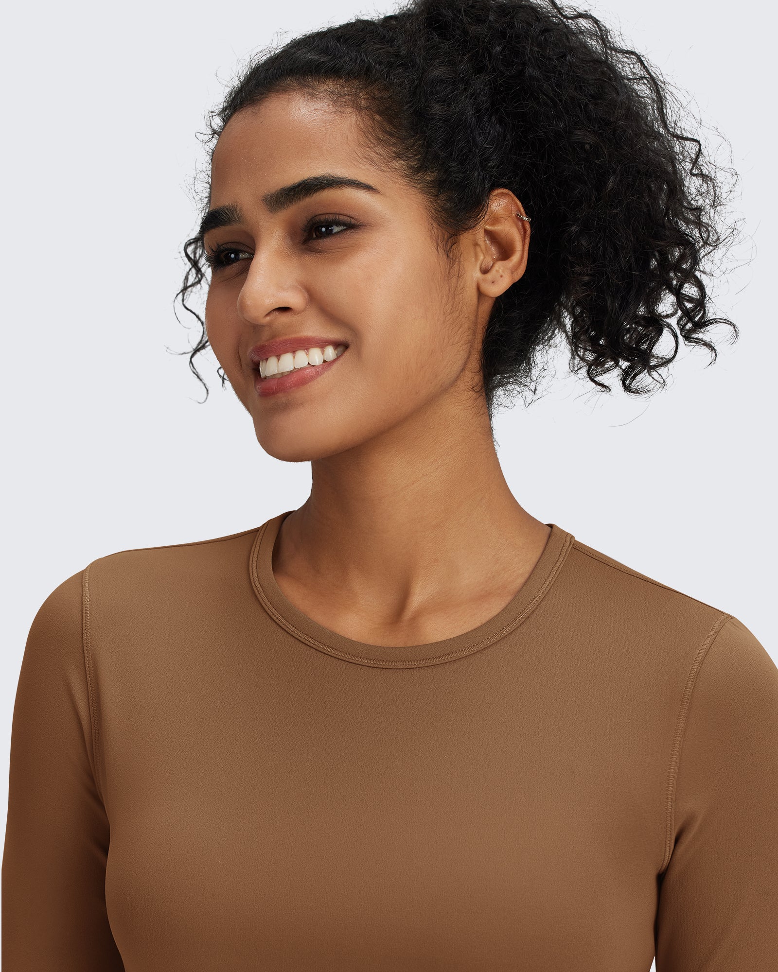 G4Free - BareFeel Slim High Crew Neck Cropped Long Sleeve -GF24B234EA-S-GF24B234EB-M-GF24B234EC-L-GF24B234ED-XL-GF24B234AA-S