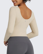 G4Free - BareFeel Slim Scoop Neck Open Back Long Sleeve -GF24B233AA-S