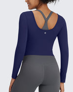 G4Free - BareFeel Slim Scoop Neck Open Back Long Sleeve -GF24B233AA-S