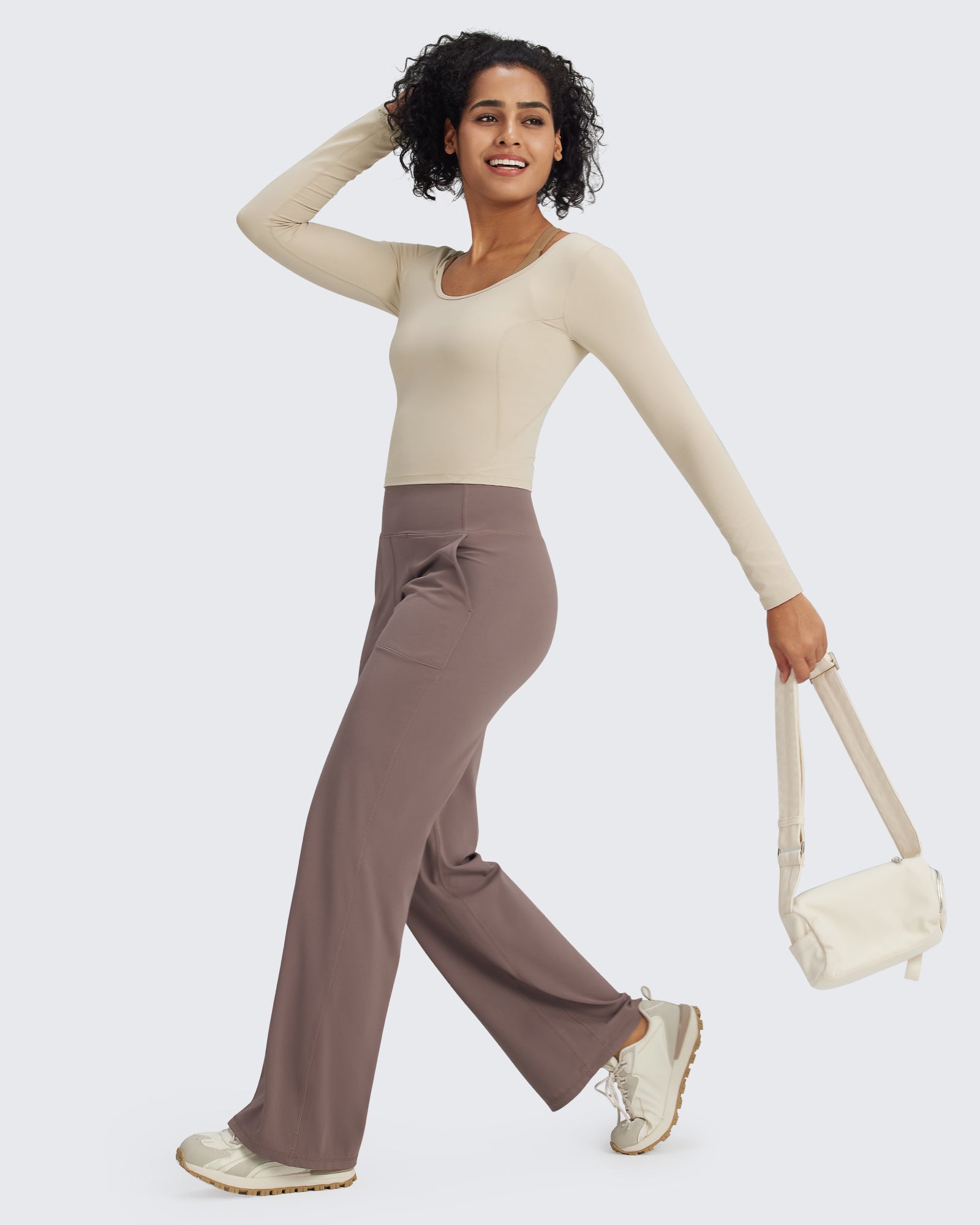 G4Free - BareFeel Slim Scoop Neck Open Back Long Sleeve -GF24B233AA-S-GF24B233AB-M-GF24B233AC-L-GF24B233AD-XL-GF24B233AF-XS