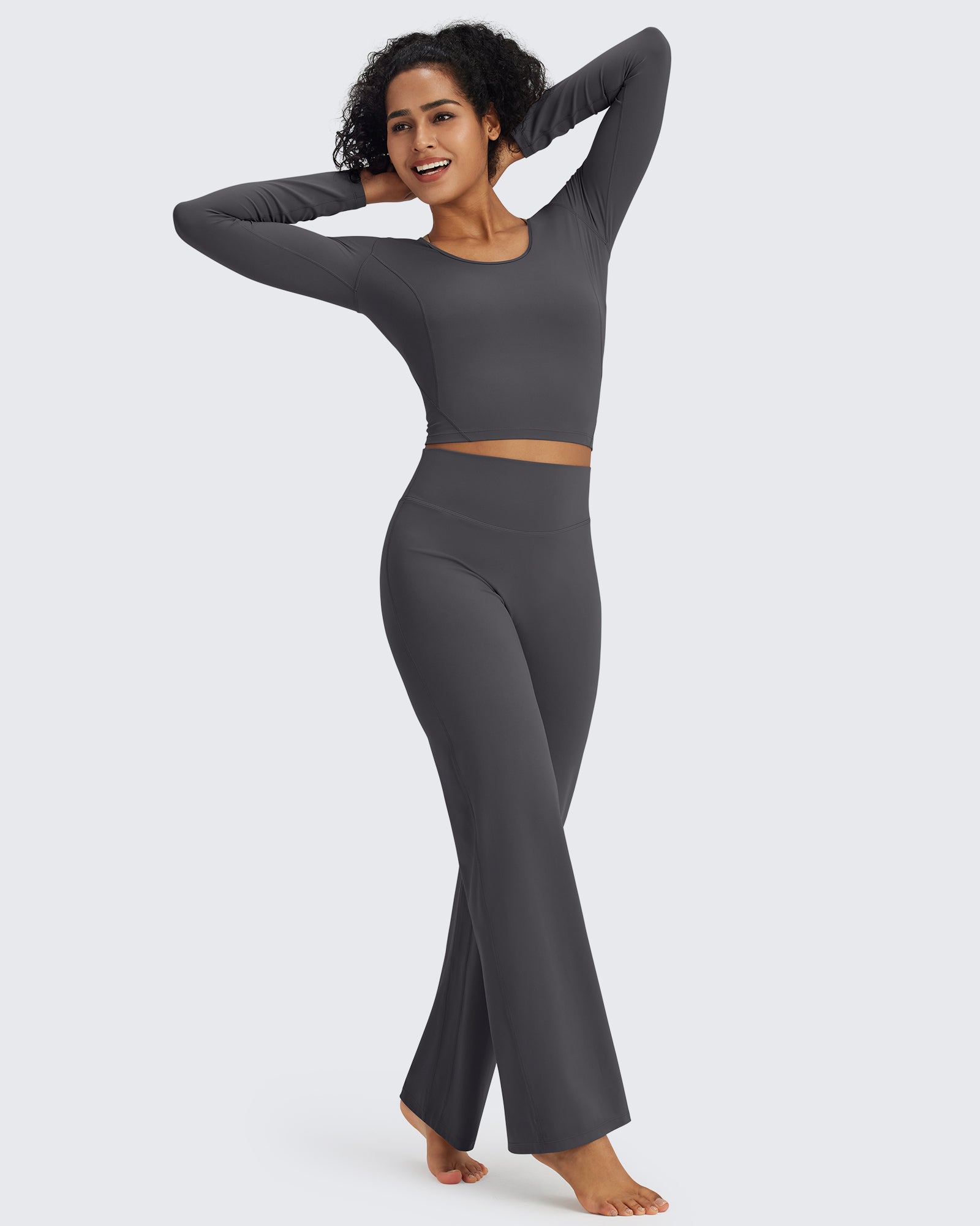 G4Free - BareFeel Slim Scoop Neck Open Back Long Sleeve -GF24B233AA-S-GF24B233AB-M-GF24B233AC-L-GF24B233AD-XL-GF24B233AF-XS