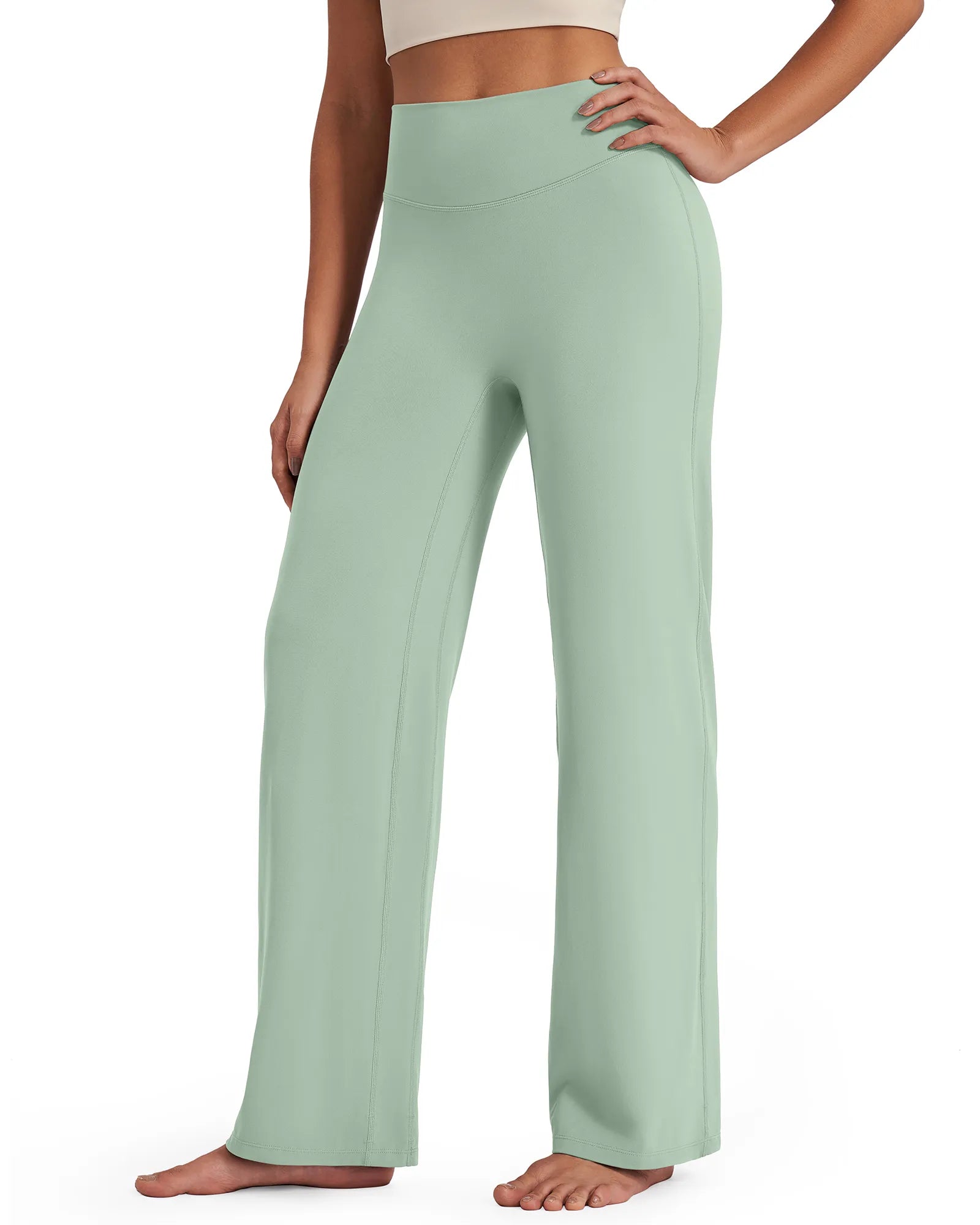 G4Free - BareFeel Wide Leg High-Waisted Pants Petite -GF24J247FA-S-GF24J247FB-M-GF24J247FC-L-GF24J247FD-XL-GF24J247FE-XXL