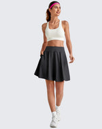 G4Free - Built-in Shorts Knee Length Tennis Skirts 20" -GF25H432AA-S-GF25H432AB-M-GF25H432AC-L-GF25H432AD-XL-GF25H432AE-XXL