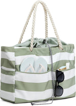G4Free - Canvas Waterproof Sandproof Large Beach Tote Bags -TN25B597A-TN25B597B-TN25B597C