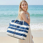 G4Free - Canvas Waterproof Sandproof Large Beach Tote Bags -TN25B597A-TN25B597B-TN25B597C