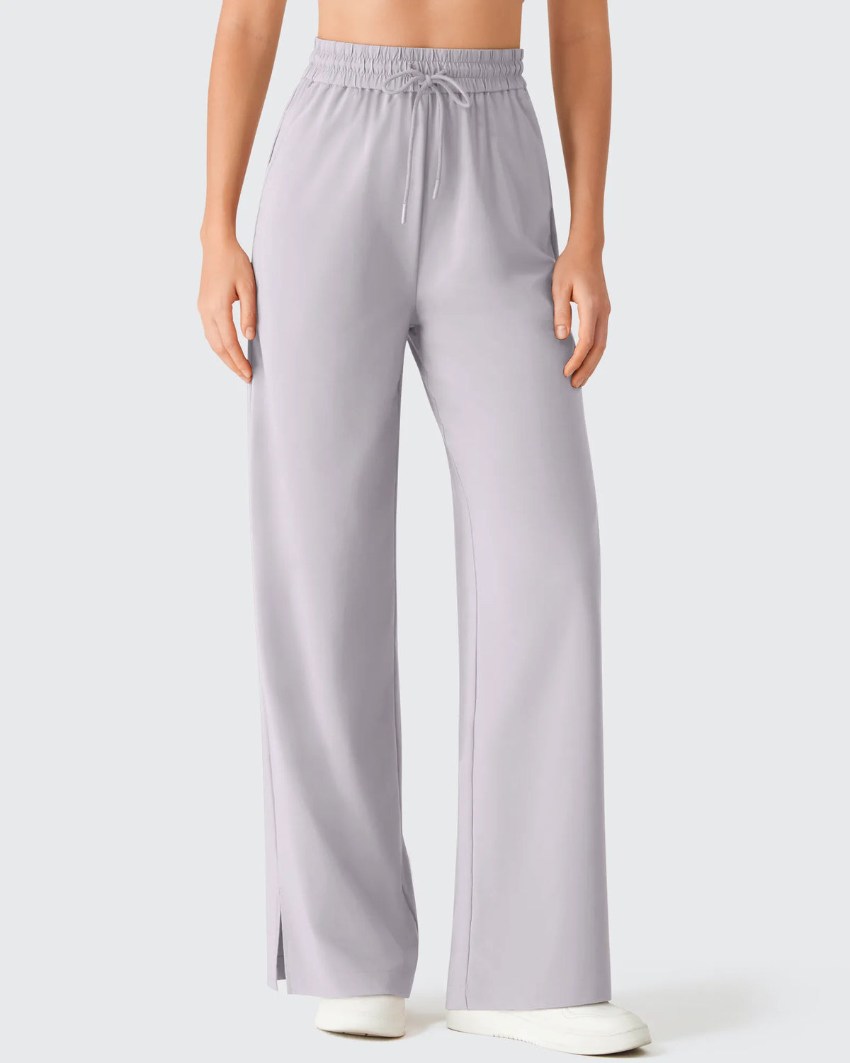 G4Free - Chillwhisp Drawstring Side Slit Flowy Palazzo Wide Leg Pants -GF26J855A001A-S-GF26J856A001A-S-GF26J857A001A-S-GF26J855A001B-M-GF26J856A001B-M