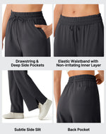 G4Free - Chillwhisp Drawstring Side Slit Flowy Palazzo Wide Leg Pants -GF26J855A001A-S-GF26J856A001A-S-GF26J857A001A-S-GF26J855A001B-M-GF26J856A001B-M