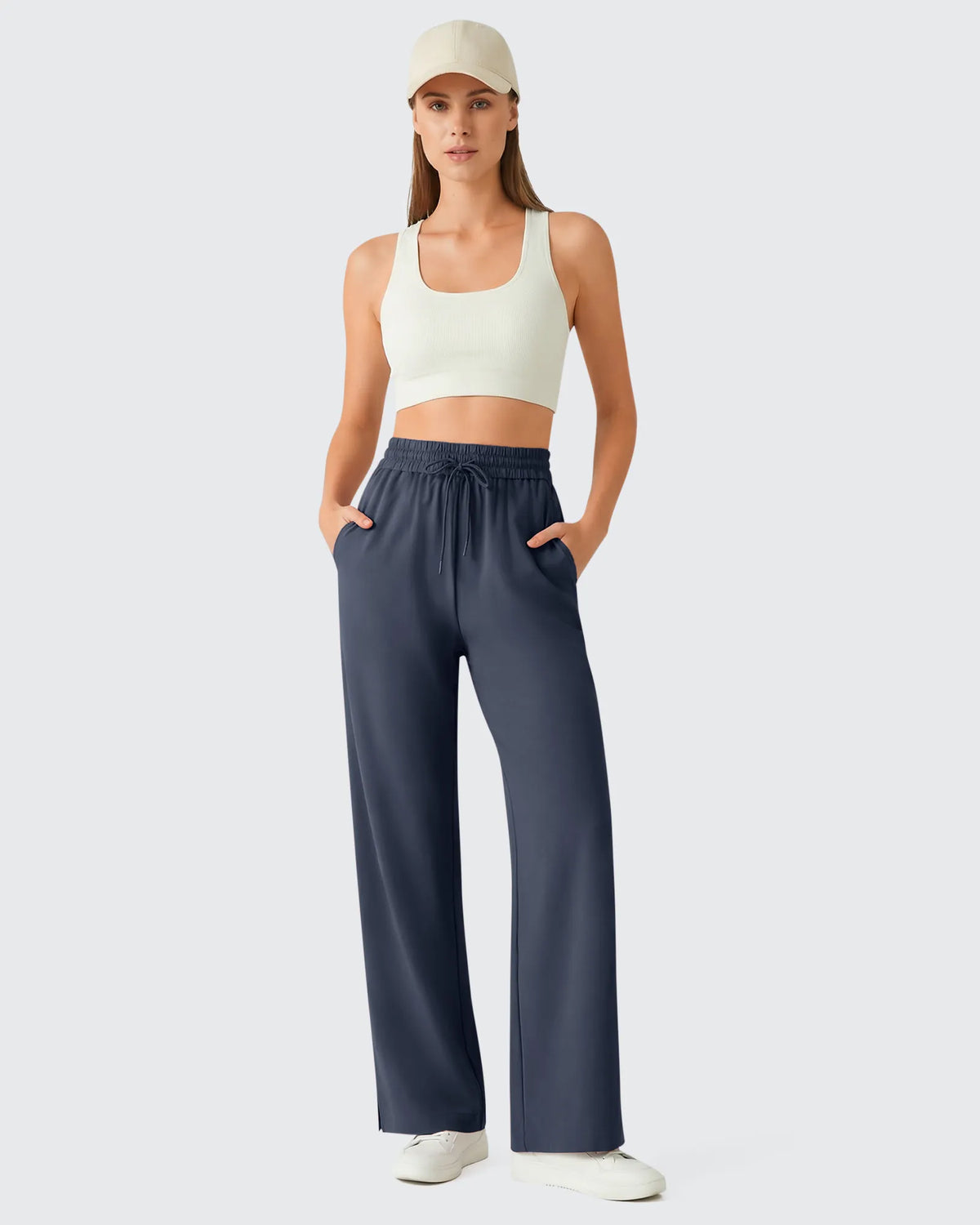 G4Free - Chillwhisp Drawstring Side Slit Flowy Palazzo Wide Leg Pants -GF26J855A001A-S-GF26J856A001A-S-GF26J857A001A-S-GF26J855A001B-M-GF26J856A001B-M