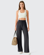 G4Free - Chillwhisp Drawstring Side Slit Flowy Palazzo Wide Leg Pants -GF26J855A001A-S-GF26J856A001A-S-GF26J857A001A-S-GF26J855A001B-M-GF26J856A001B-M
