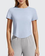 G4Free - Cropped Crewneck Relaxed Fit Short Sleeve Tops -GF26K885A001A-S
