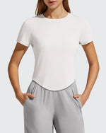 G4Free - Cropped Crewneck Relaxed Fit Short Sleeve Tops -GF26K885A001A-S-GF26K885A001B-M-GF26K885A001C-L-GF26K885A001D-XL-GF26K885A001E-XXL