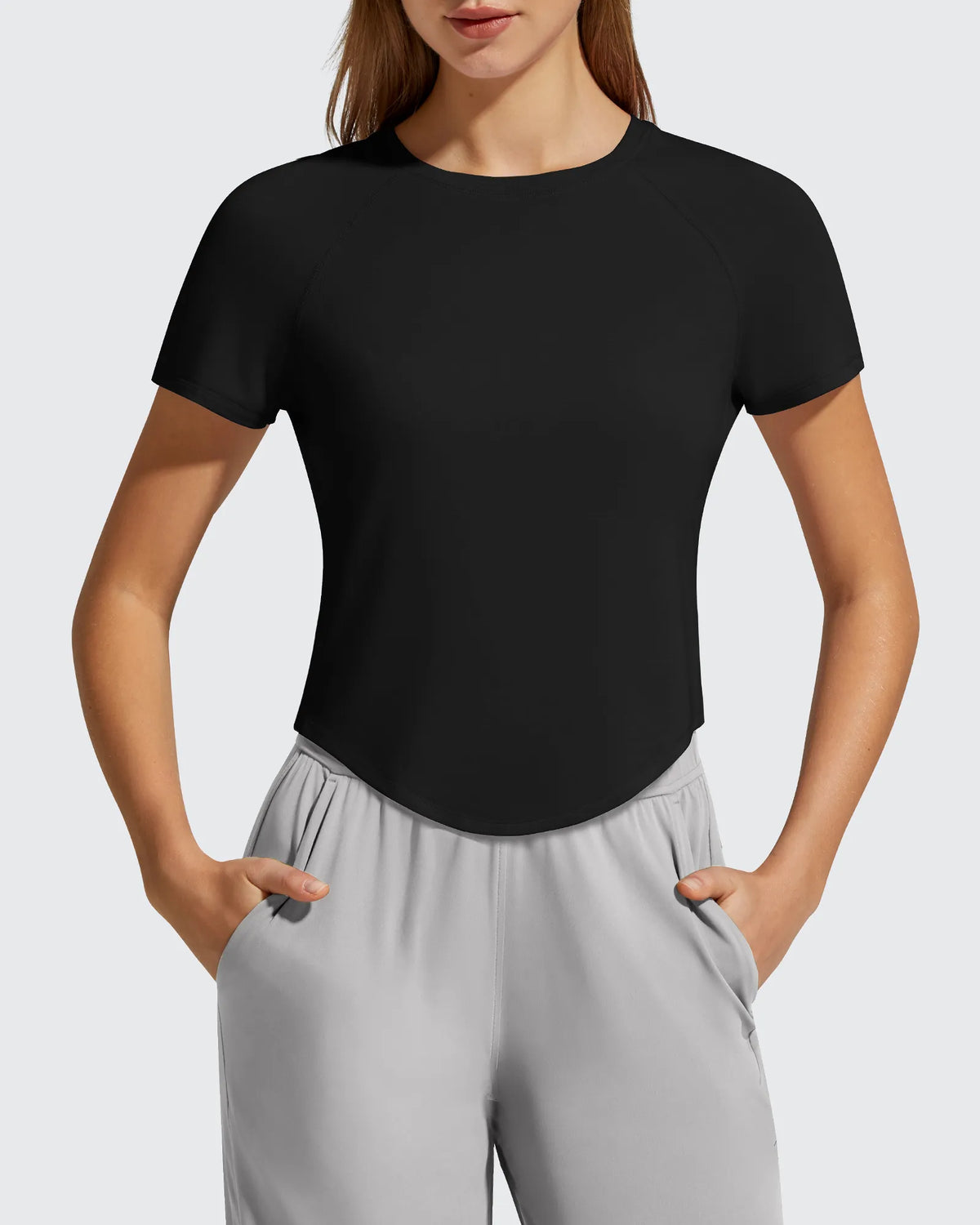 G4Free - Cropped Crewneck Relaxed Fit Short Sleeve Tops -GF26K885A001A-S-GF26K885A001B-M-GF26K885A001C-L-GF26K885A001D-XL-GF26K885A001E-XXL