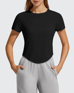 G4Free - Cropped Crewneck Relaxed Fit Short Sleeve Tops -GF26K885A001A-S-GF26K885A001B-M-GF26K885A001C-L-GF26K885A001D-XL-GF26K885A001E-XXL