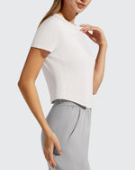 G4Free - Cropped Crewneck Relaxed Fit Short Sleeve Tops -GF26K885A001A-S-GF26K885A001B-M-GF26K885A001C-L-GF26K885A001D-XL-GF26K885A001E-XXL