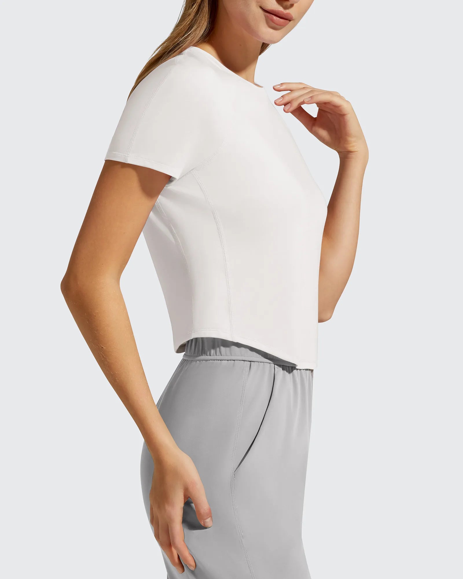 G4Free - Cropped Crewneck Relaxed Fit Short Sleeve Tops -GF26K885A001A-S-GF26K885A001B-M-GF26K885A001C-L-GF26K885A001D-XL-GF26K885A001E-XXL