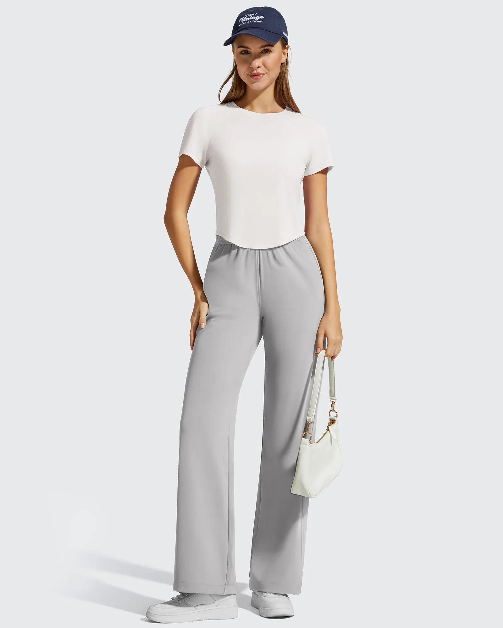 G4Free - Cropped Crewneck Relaxed Fit Short Sleeve Tops -GF26K885A001A-S-GF26K885A001B-M-GF26K885A001C-L-GF26K885A001D-XL-GF26K885A001E-XXL