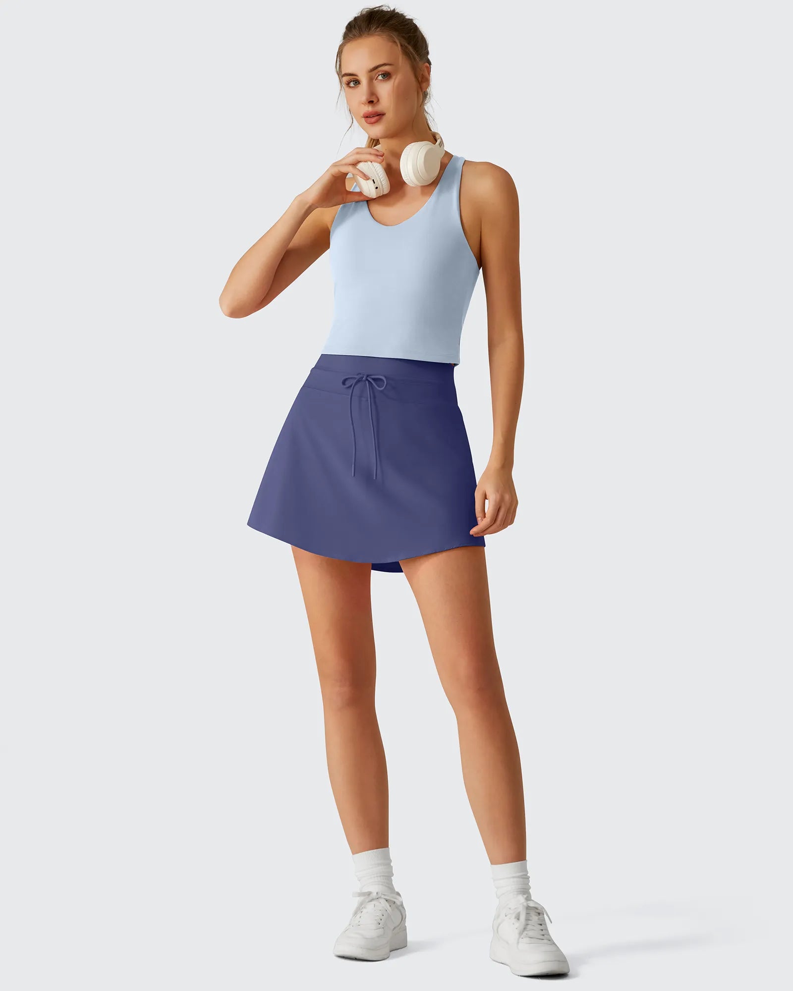 G4Free - Drawstring Curved Hem Inner Shorts Ball Pocket Skorts 15" -GF26H815G012F-XS-GF26H815G012A-S-GF26H815G012B-M-GF26H815G012C-L-GF26H815G012D-XL