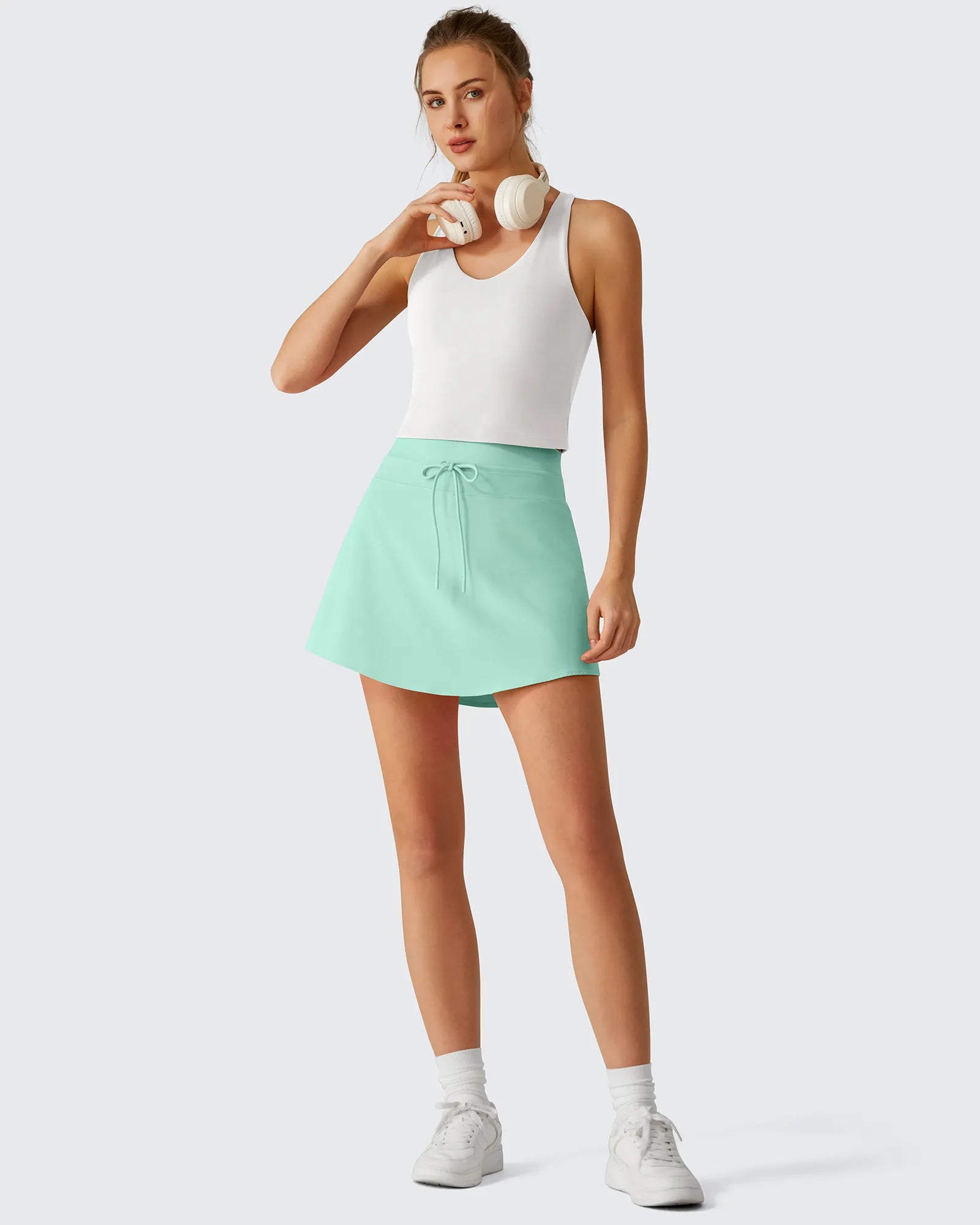 G4Free - Drawstring Curved Hem Inner Shorts Ball Pocket Skorts 15" -GF26H815G012F-XS-GF26H815G012A-S-GF26H815G012B-M-GF26H815G012C-L-GF26H815G012D-XL