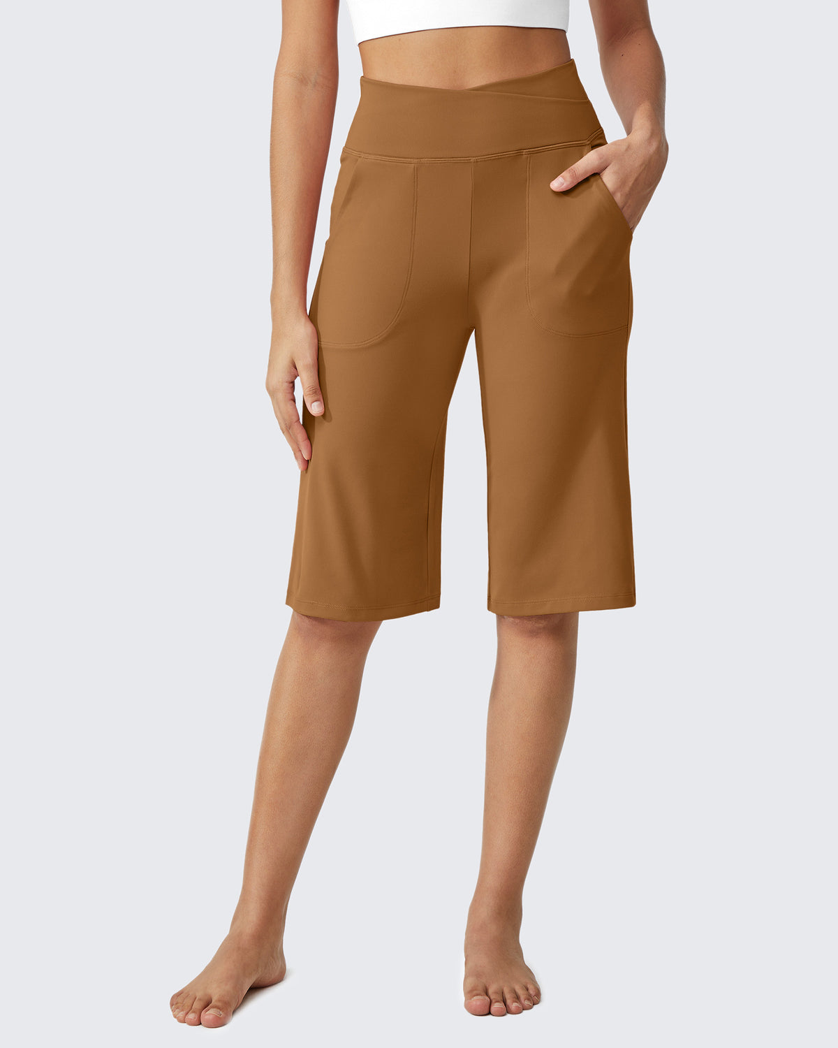 G4Free - EverGoing 14" Knee Length Capri Pants Summer -GF24J195AF-XS