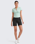 G4Free - EverGoing Bermuda Drawstring High-Waist Athletic Shorts -GF25E308AF-XS-GF25E308AA-S-GF25E308AB-M-GF25E308AC-L-GF25E308AD-XL