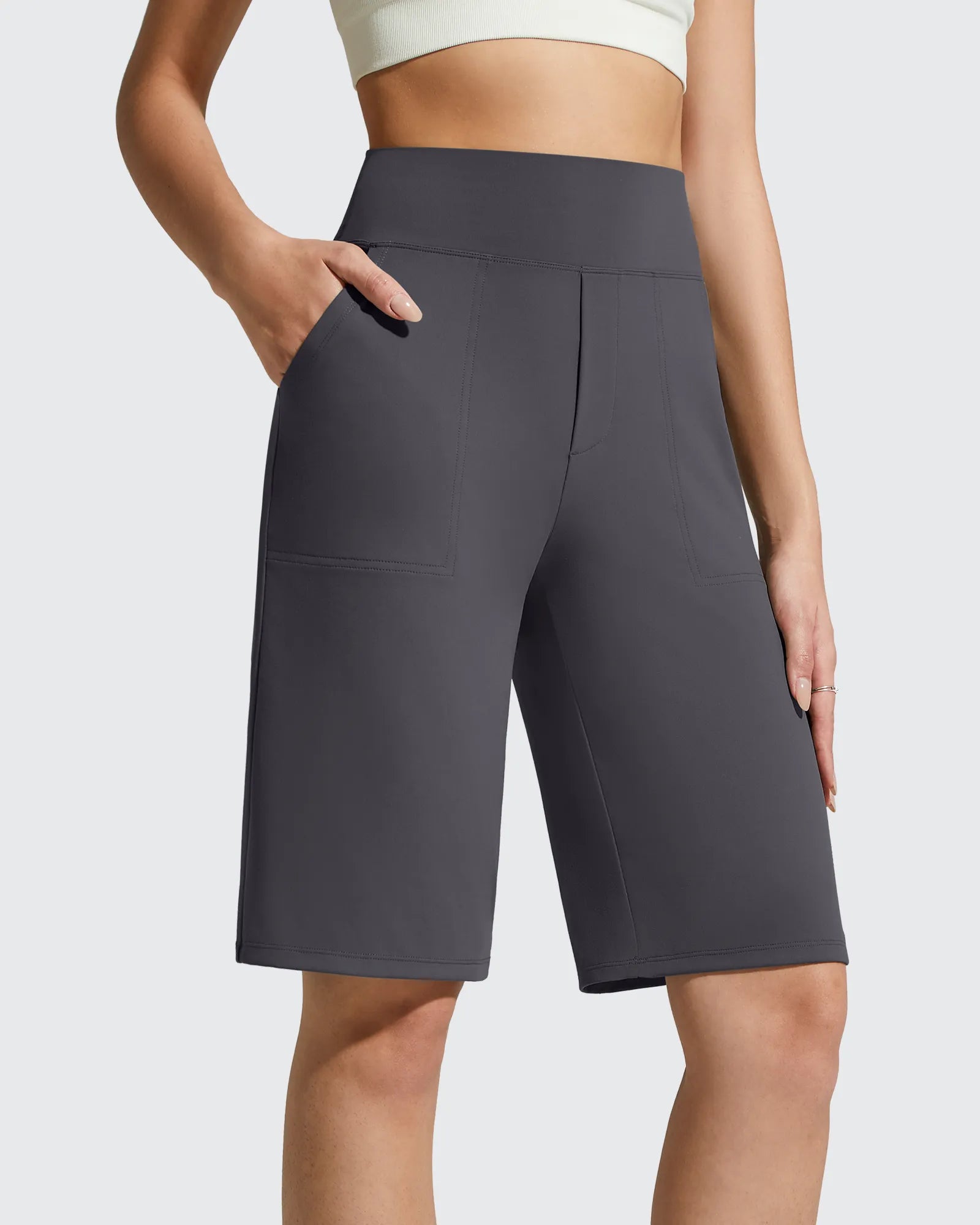 G4Free - EverGoing Bermuda Pockets Knee Length Shorts 10" -GF26E795F001A-S