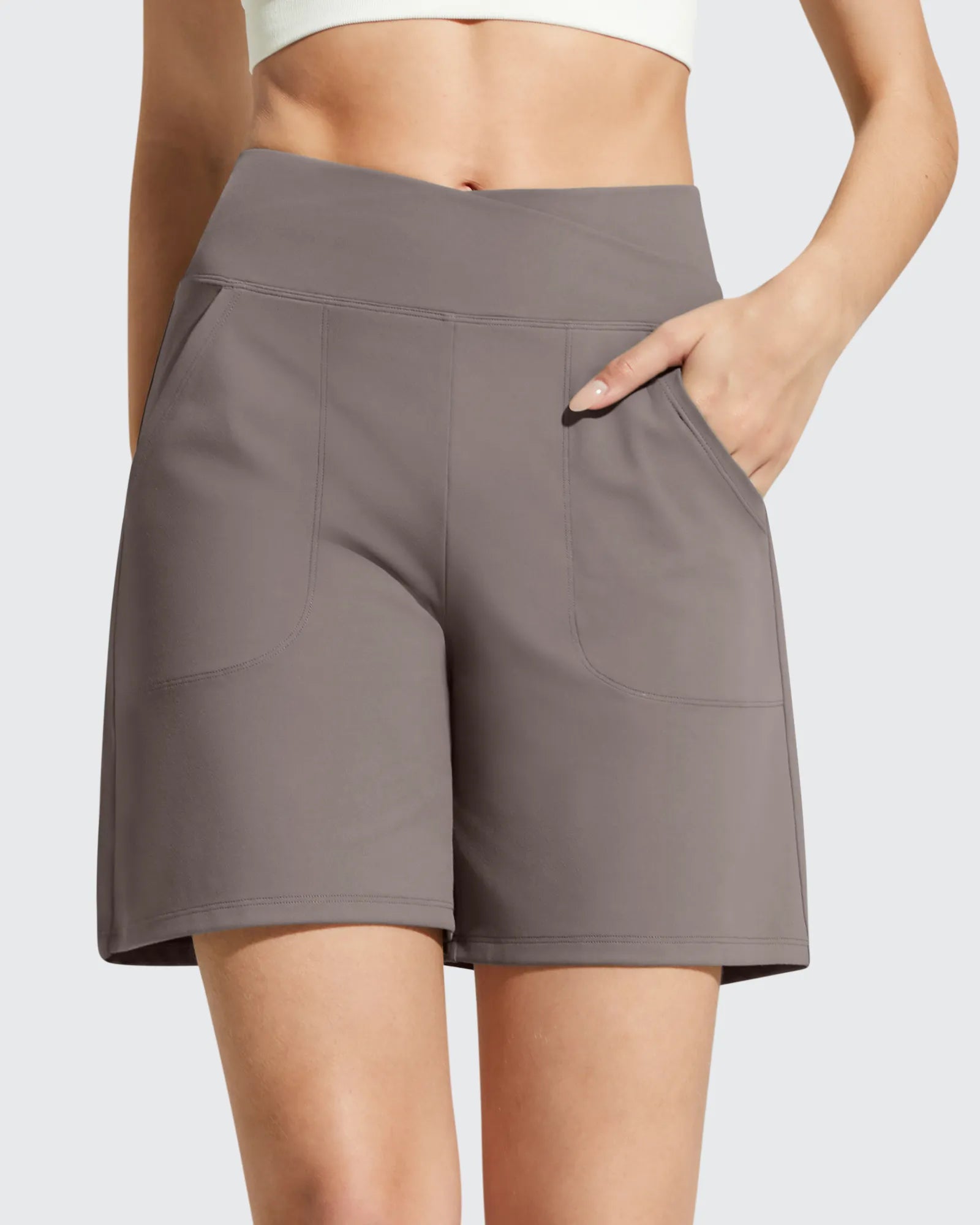 G4Free - EverGoing Cross Waist Pockets Athletic Shorts 6'' -GF26E784A001F-XS-GF26E784A001A-S-GF26E784A001B-M-GF26E784A001C-L-GF26E784A001D-XL