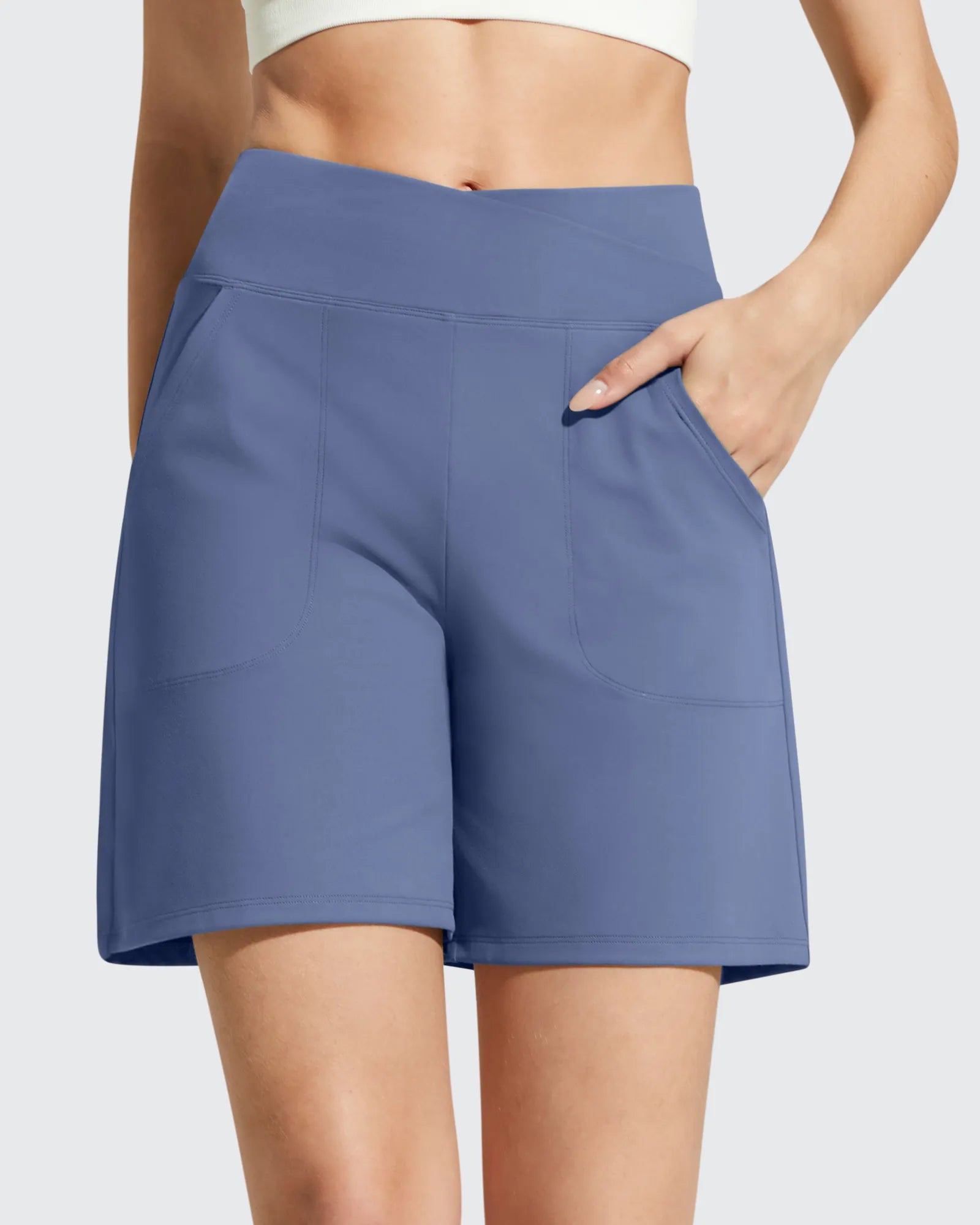 G4Free - EverGoing Cross Waist Pockets Athletic Shorts 6'' -GF26E784A001F-XS-GF26E784A001A-S-GF26E784A001B-M-GF26E784A001C-L-GF26E784A001D-XL